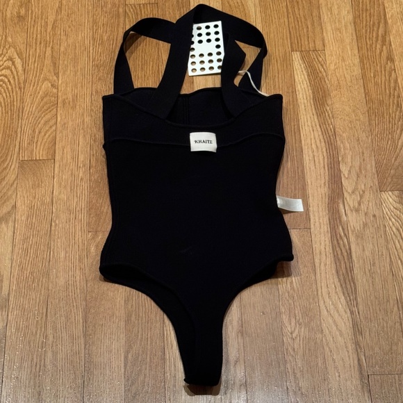 KHAITE - ALEXA Ribbed Knit Bodysuit - Criss Cross Back - Picture 6 of 9